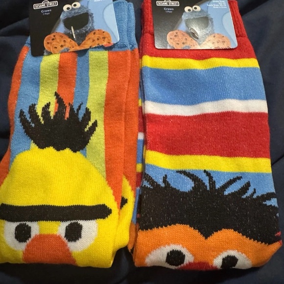 Colorful Sesame Street Character Socks Bert & Ernie New unisex Men’s Women’s - Picture 4 of 6